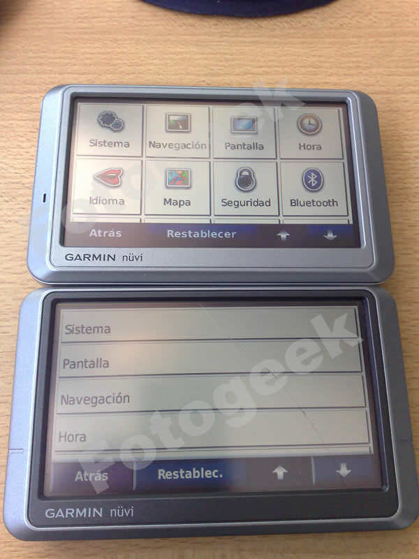 Comparativa de menúes Nuvi 710 vs 200W