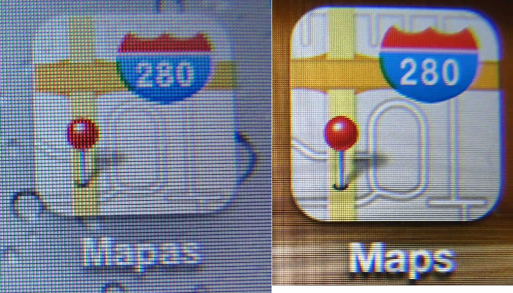 Comparación pantalla iPhone 3GS y iPhone 4 con retina display